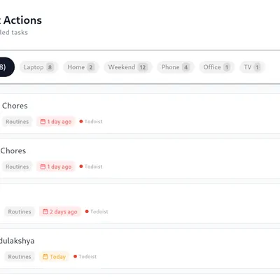 Openza Tasks showing the main task view